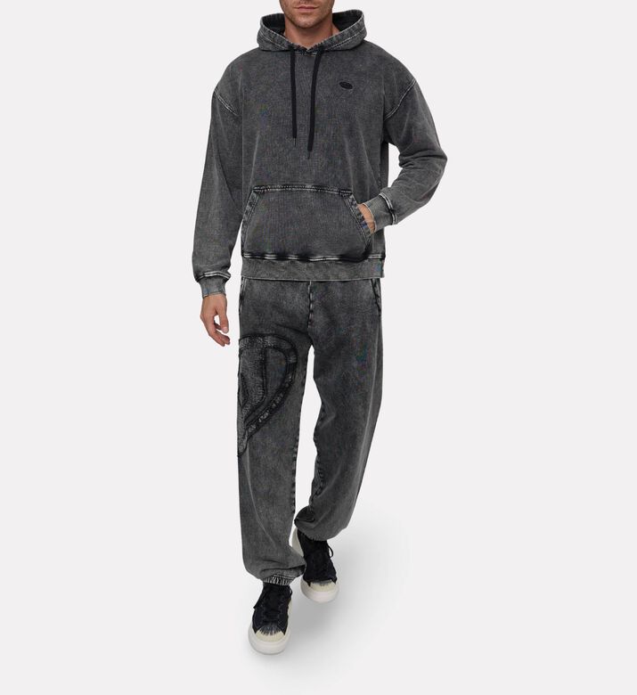 Diesel Logo-detail Acid-wash Hoodie, Model View