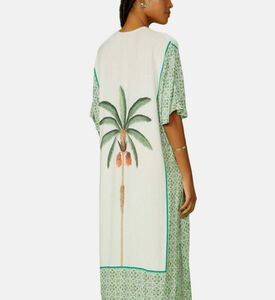 قفطان مانو بطبعة استوائية وياقة في