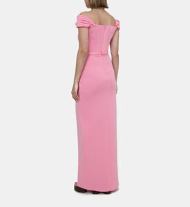 فستان ساتان مكشوف الأكتاف نيوبرين بشكل فراشة