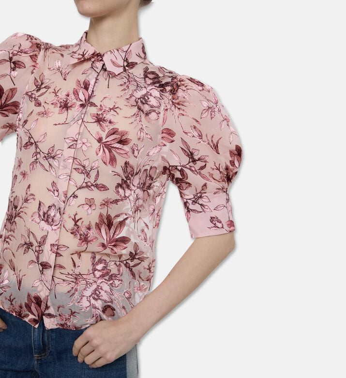 Alice and Olivia Willa Blouson Sleeve Top, Model View