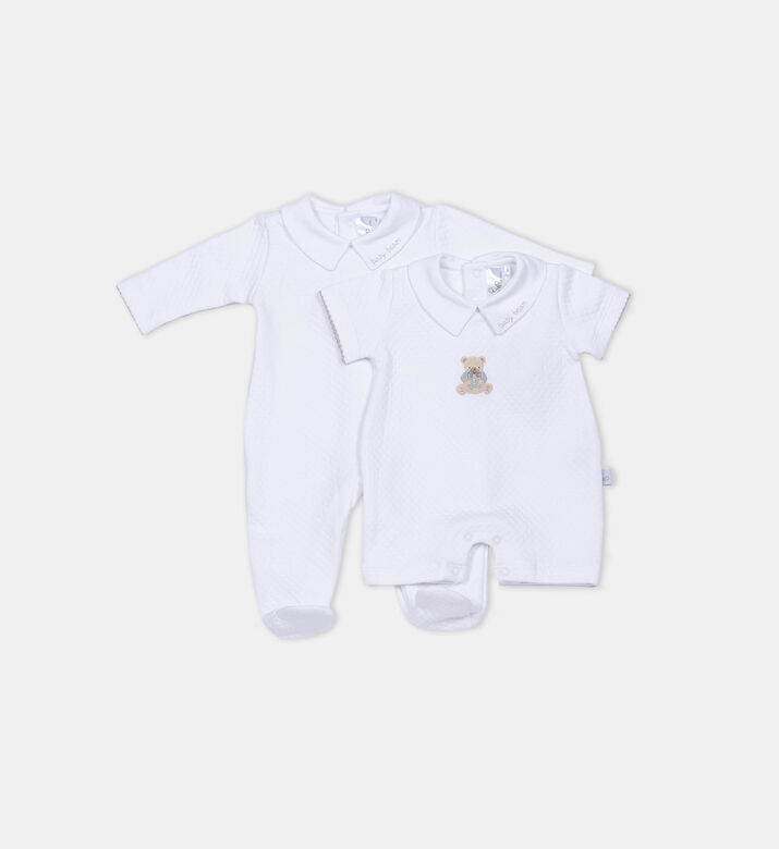 Bear Pattern Dungarees 4-piece Ser