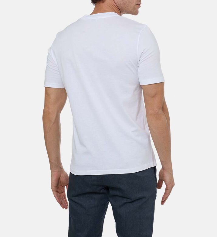 تيشيرت بياقة مستديرة قطن بتطريز شعار