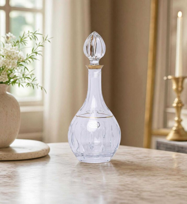 Cristal de Paris Barcelona Crystal Gold Wine Decanter, Model View