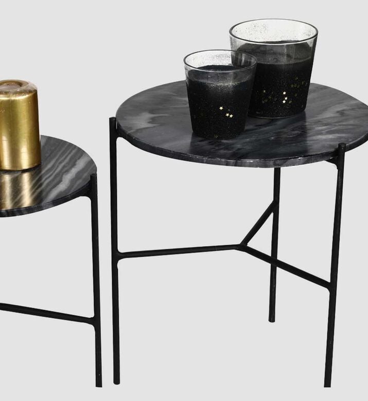 Marble Top Coffee Table 2-pieces Set Marble Top Coffee Table 2-pieces Set