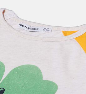 Bobo Choses Four-leaf Clover-print Contrasting Raglan Sleeves T-shirt, Packshot View