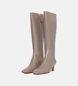 Rory Med Heel Long Leather Boots