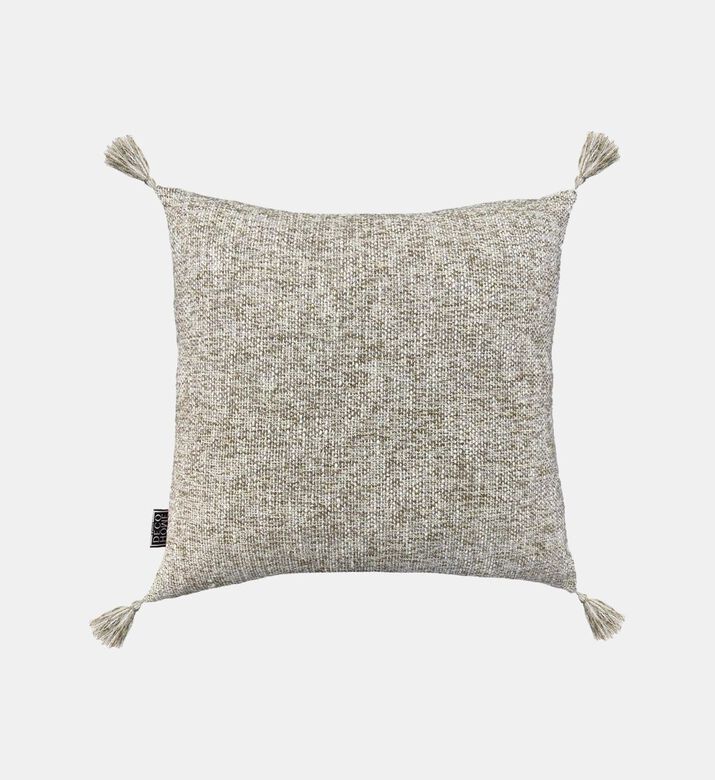 Home Deco and More Carpi Tassel Textured Cushion, Natural, Packshot View