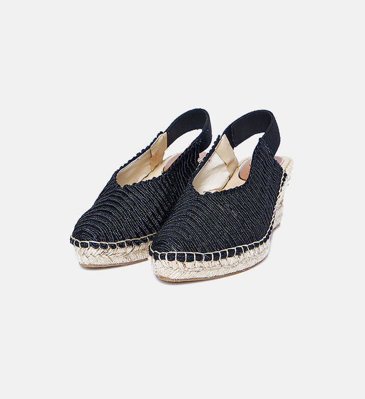 Textured Wedge Slingbacks