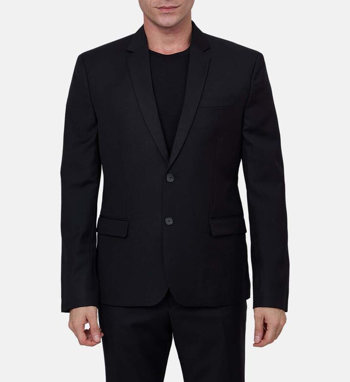Wool Tailored-fit Single-breasted Suit Jacket