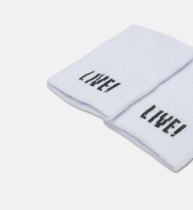 LIVE! Unisex Long Wristband, White, Packshot View