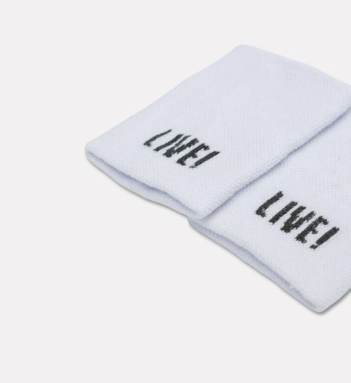 LIVE! Unisex Long Wristband, White, Packshot View