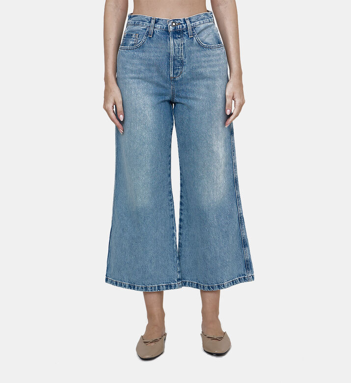Super High Rise Wide Leg Crop Denim Pants