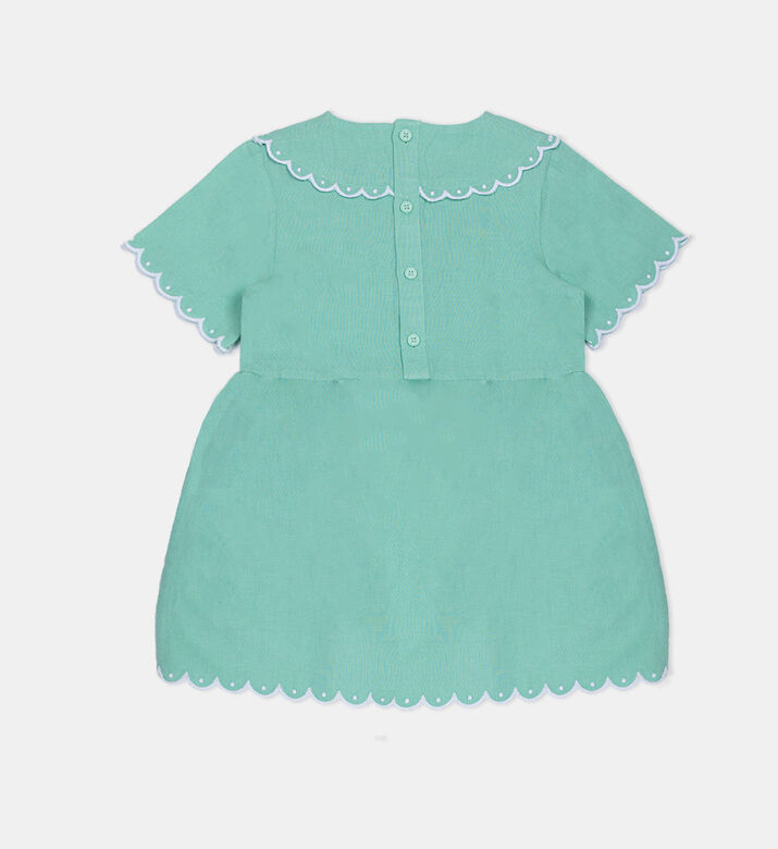 Linen Scalopped Edge Mini Dress Linen Scalopped Edge Mini Dress