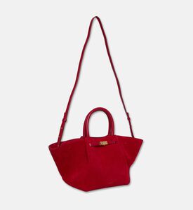 Demellier The Midi New York Suede Tote Bag, Red, Packshot View