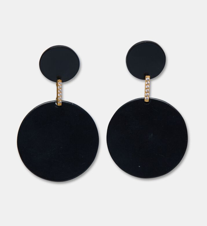 Raife Earrings Circular Black, Packshot View