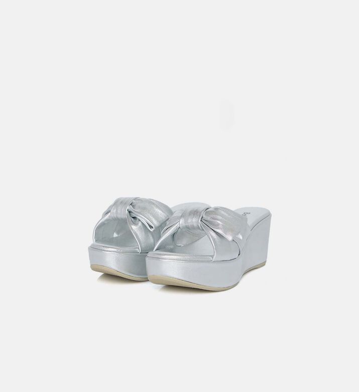 Gold Knotted Wedge Platform Sandals