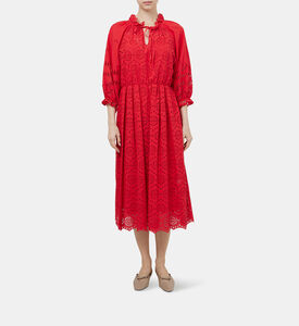 فستان بتطريز أنجليزي قطن موسلين