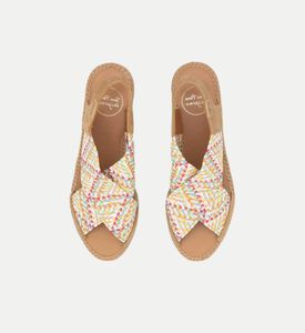 حذاء إسبادريل ماساي بكعب متوسط مخطط بمزيج قطن ورافيا