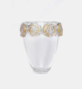 مزهرية بتفاصيل ورود كريستالية