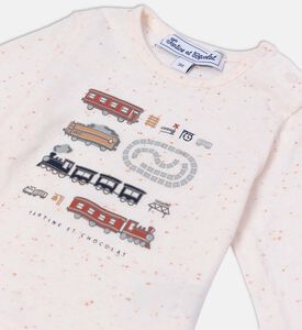 بلوزة قطن بطبعة مستوحاة من القطارات