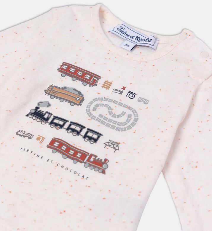 Cotton Train-inspired Print Top