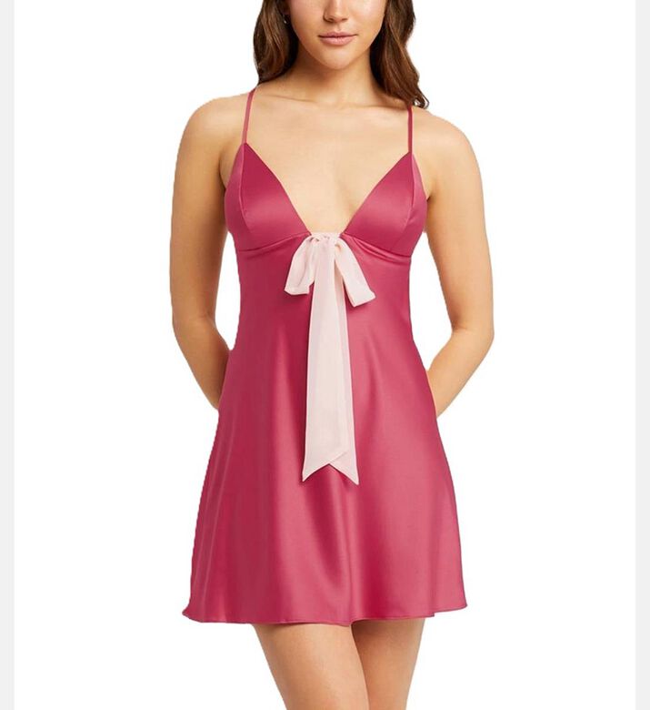 Aurora Satin Front Bow Chemise