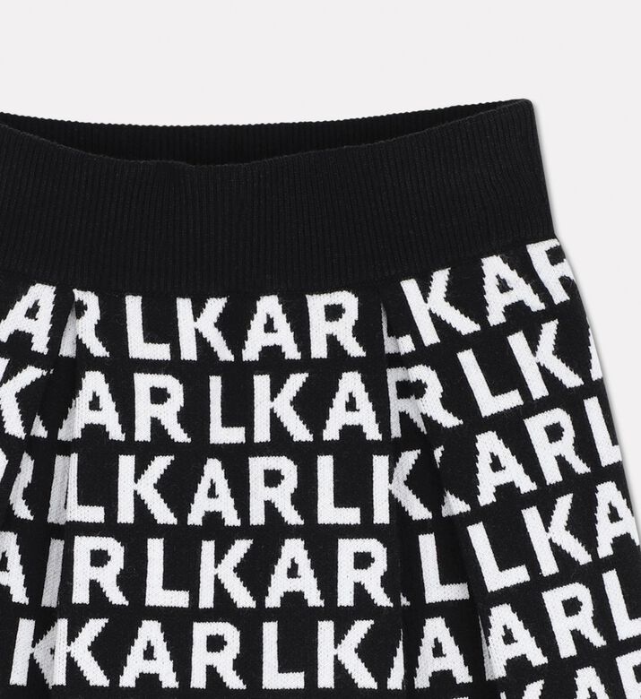 Karl Lagerfeld Logo Intarsia Knit Pleated Skirt, Packshot View