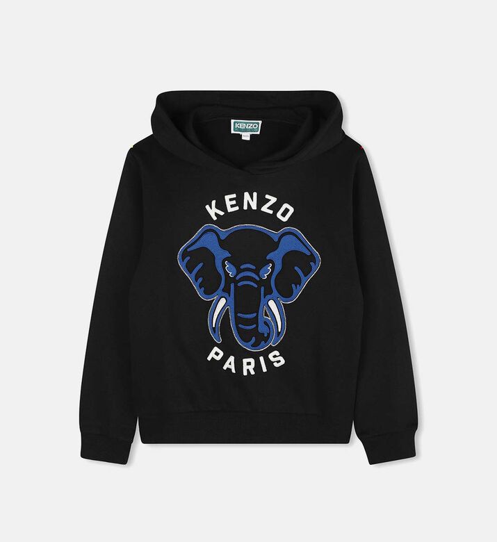 Cotton Hooded Long-sleeve Sweatshirt