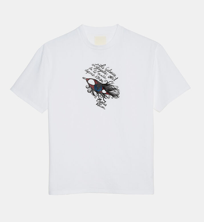 تيشيرت قطن بياقة مستديرة بطبعة عين