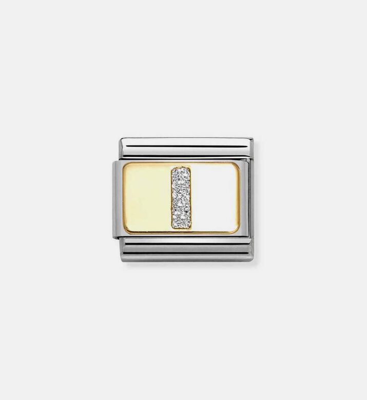 Composable Classic Link Silver Glitter Letter I Charm