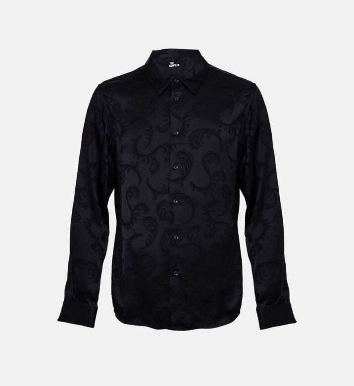 قميص مطبوع بريش على كامله