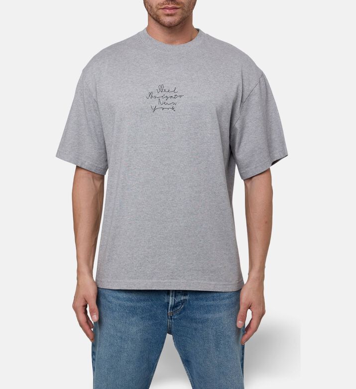 Axel Arigato Logo-script Embroidery T-shirt, Model View