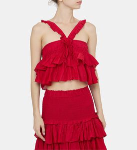 بلوزة قصيرة مكشكشة