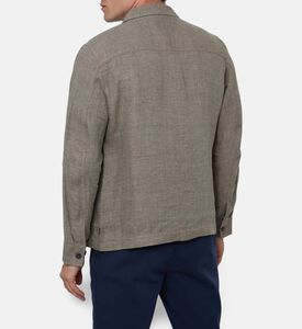 Hackett London Linen Classic Button Closure Shirt, Model View