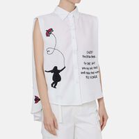 Linen Ladybug Embroidered Sleeveless Shirt