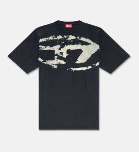 Diesel Graphic Cotton Crewneck T-shirt, Black, L, Packshot View