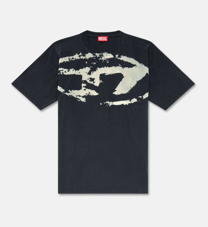 Diesel Graphic Cotton Crewneck T-shirt, Black, L, Packshot View