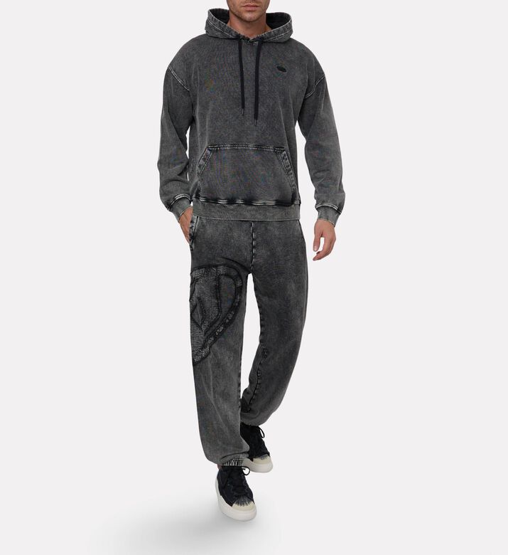 Diesel Tonal Distressed Logo Acid-wash Pants, Model View