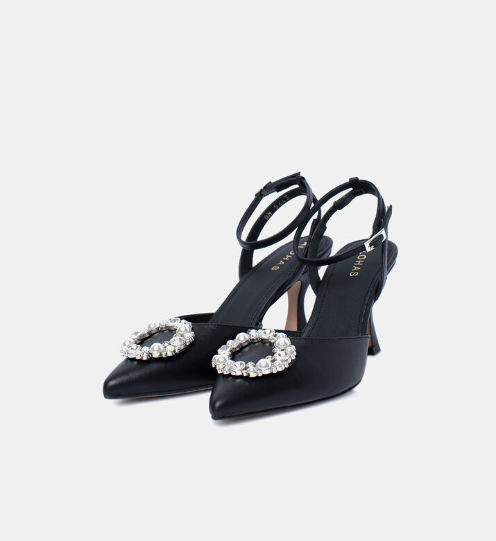 Cinderella Brooch Leather Pumps