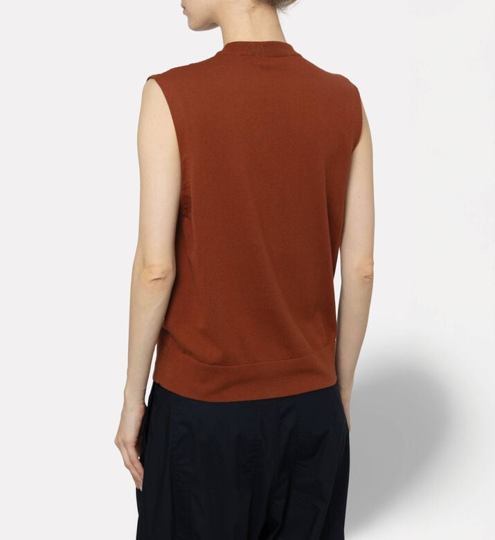 Plan C Floral Intarsia Knit Sleeveless Vest, Model View