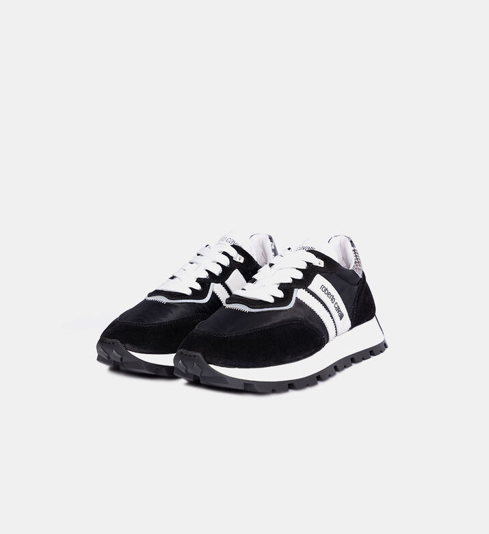 Logo Printed Lace-up Leather Sneakers