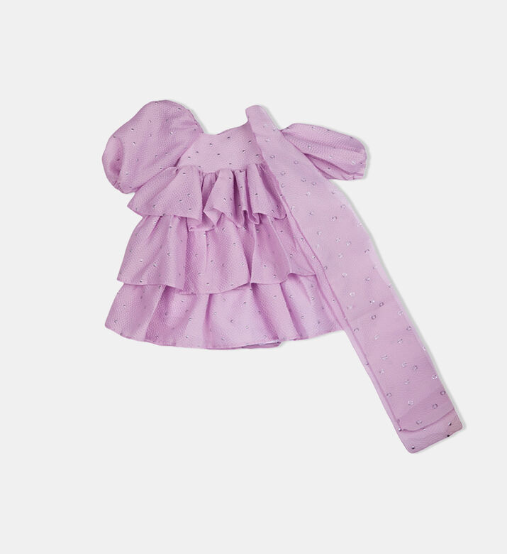 Girl Bow-detailed Flared Dress