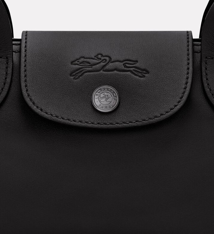 Longchamp Compact Leather Shoulder Bag, Black, Packshot View