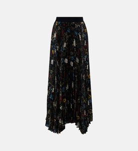 تنورة متوسط الطول واسعة بطبعة أزهار