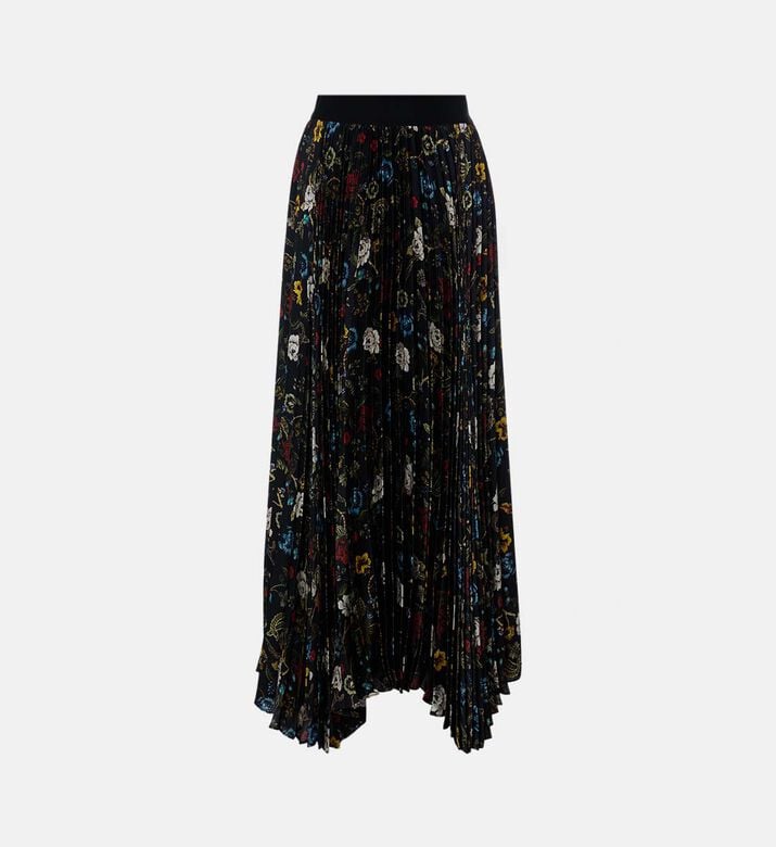 Floral-print Flared Midi Skirt