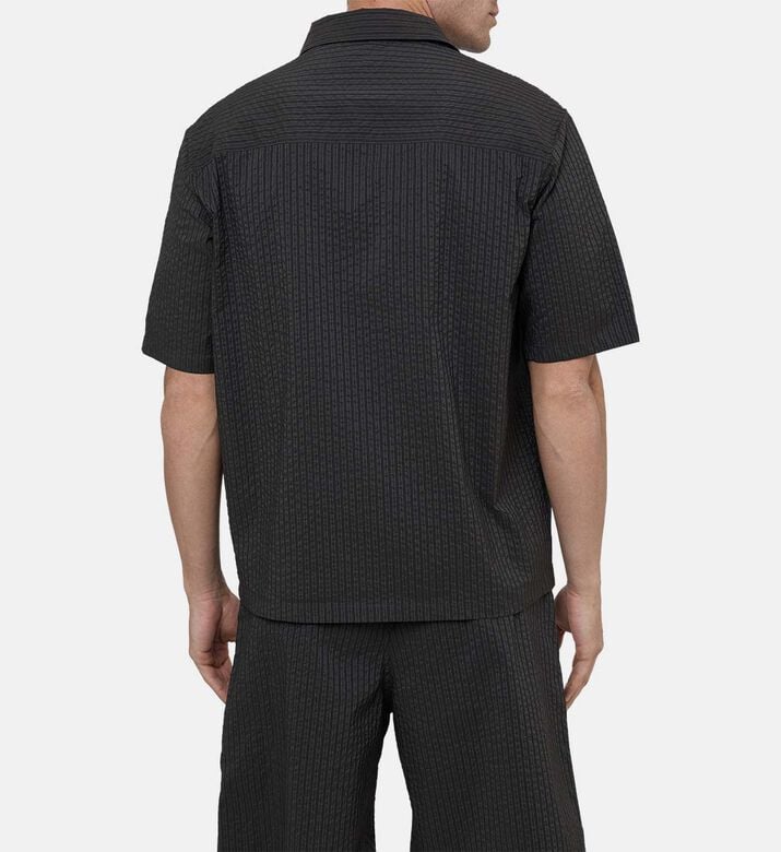 Textured Short-sleeve Shirt With Embroidered Logo Textured Short-sleeve Shirt With Embroidered Logo