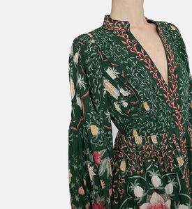 Pineapple Garden Long Sleeve Mini Dress