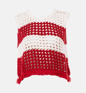 Crochet Red Stripes Blouse