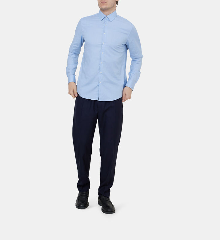 Cropped Wool Stretch Trousers