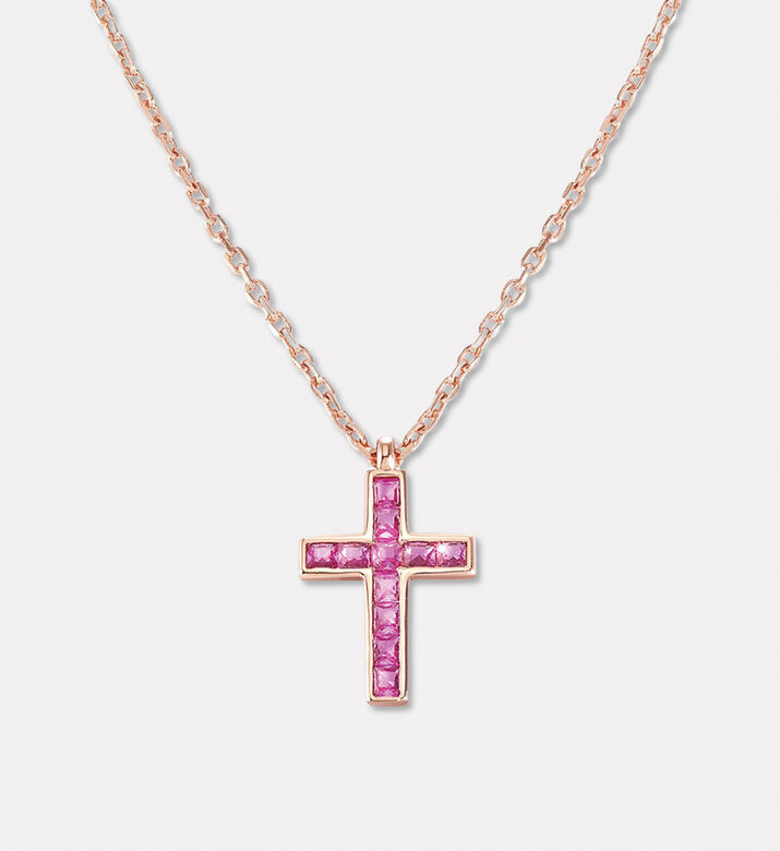 Nomination Princess-cut Crystals Pink-tone Necklace, Packshot View